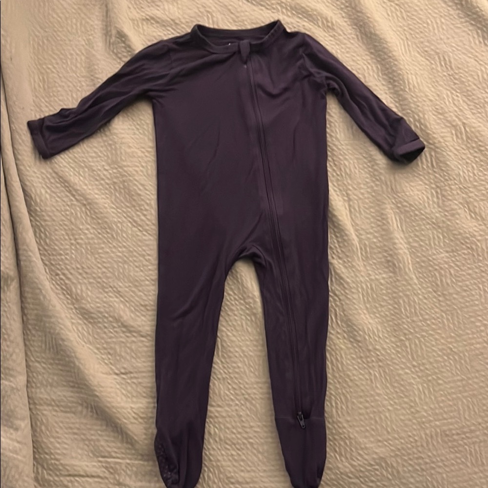 Purple Kyte Baby Footed Onesie